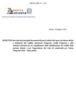 circolare Agenzia entrate cover